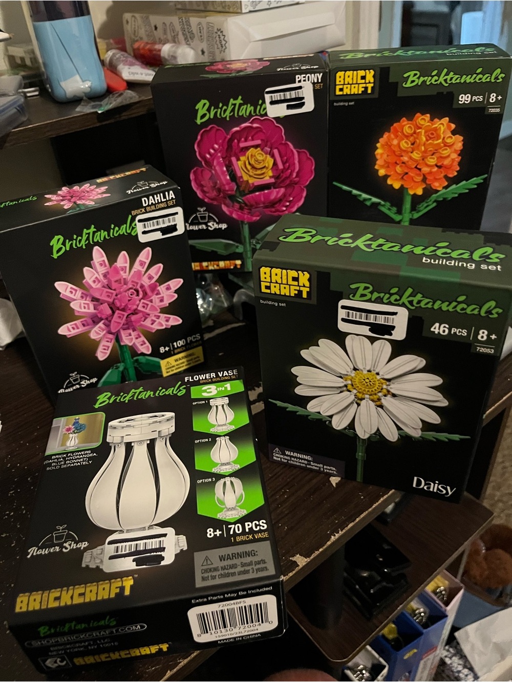 Brickcraft Bricktancials Kids Building Flower Set - White Daisy (Includes Vase)